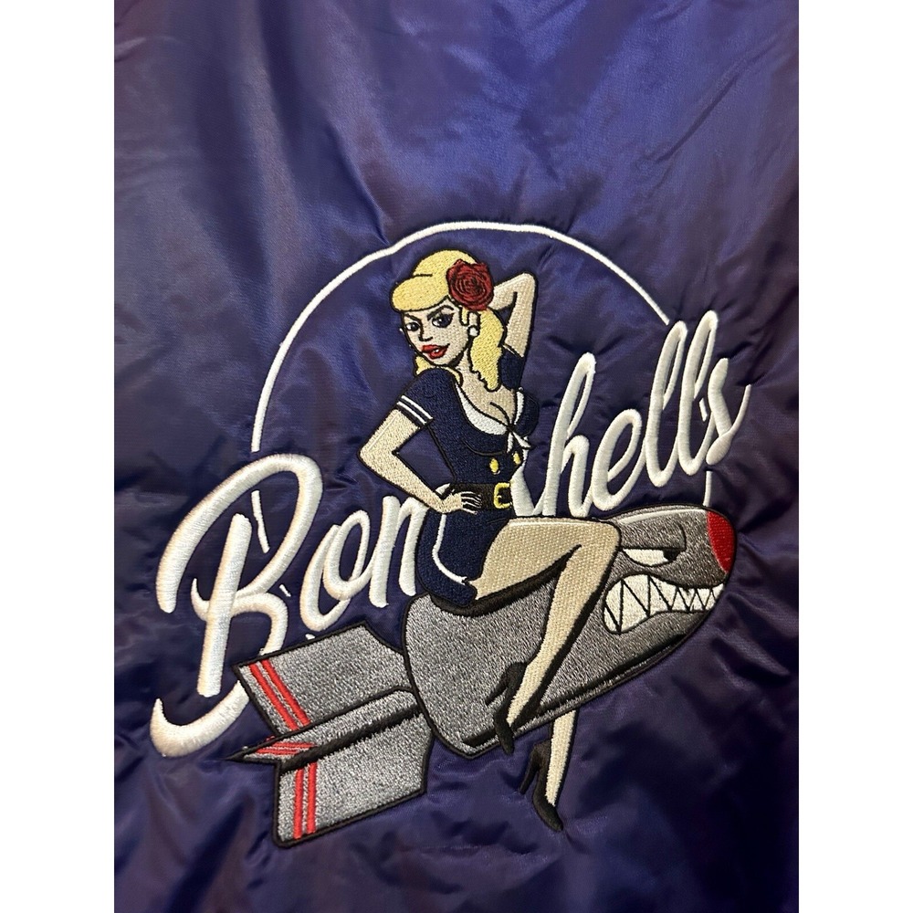 NWT Shaka Wear L.A. California Dreamin Navy Bomber Jacket Mens Sz L Bombshell's